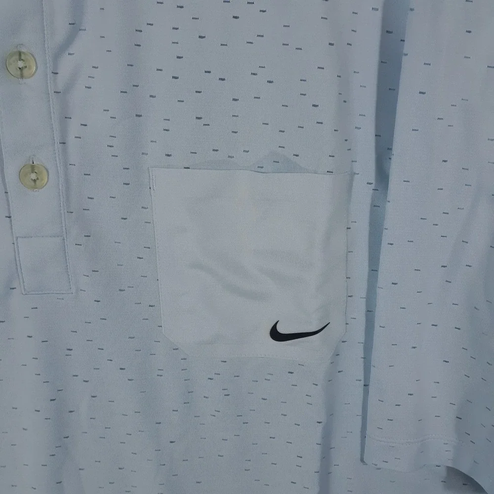 Nike Golf Polo Shirt Mens XL Performance Blue Dri-Fit Perforated
